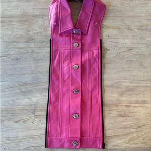 Veronica Beard Fuscia Leather Dickie
